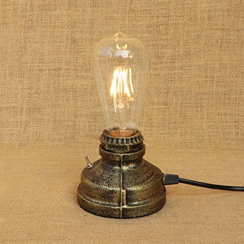 Raccord industriel vintage de lampe de Tableau de bureau de tuyau de fer rétro (Bronze)