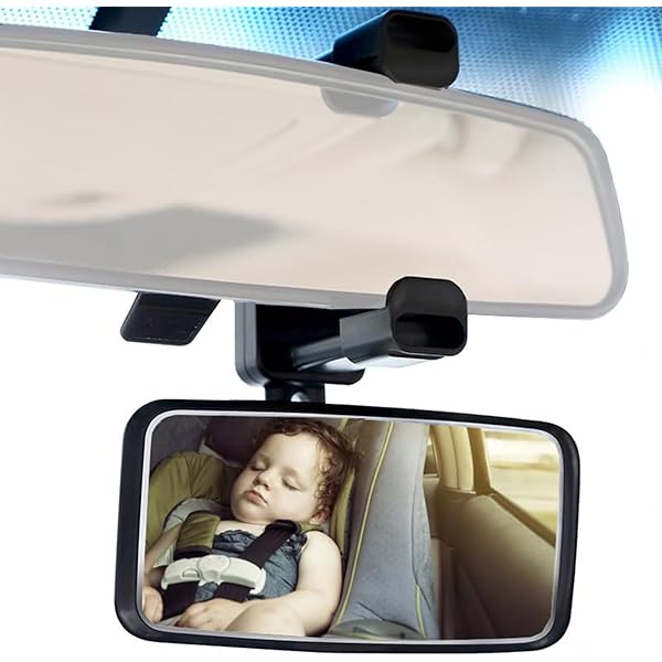 Miroir Voiture Bébé Rétroviseur Incurvé 360° - Ventouse Et Clip - Verre 9D Haute Définition - Surveillance Enfant Arrière