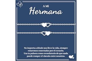 VU100 2/3 Pulseras Hermanas Regalos para Hermanas Amigas Regalos Originales para Hermanas Pulseras con forma de corazon Acero inoxidable 316L Regalos de Cumpleaños Navidad para Hermanas Amigas Niñas