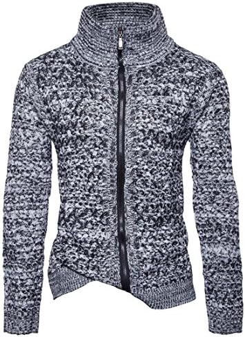 Men's Knitwear,Moonuy Men Autumn Winter Zipper Sweater Loose Jumper Outwear Blouse Long Sleeve Fashion Casual Daily Coat Solid Handsome Knitting Shirt Sweatershirt Overcoat (M, Gray)