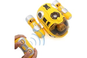 Escomdp 2.4G RC Speed Boat Remote Control Speedboat Mist Spray, Light, Water Toy for Swimming Pool Kids Birthday Gifts (Yellow)