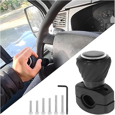 INFINAUTO Brown Crown Pattern Design Steering Wheel Knob Power