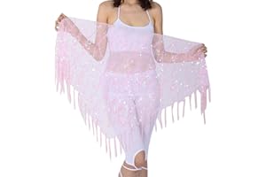 Guiran Hüfttuch Für Bauchtanz Und Latin Dance Mit Fransen Und Pailletten Für Damen