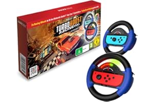 Maxx Tech Turbo Boost Racing Kit for Switch - Includes: Turbo Boost Racing downloadable code in box; 2x Turbo LED Racing Wheels