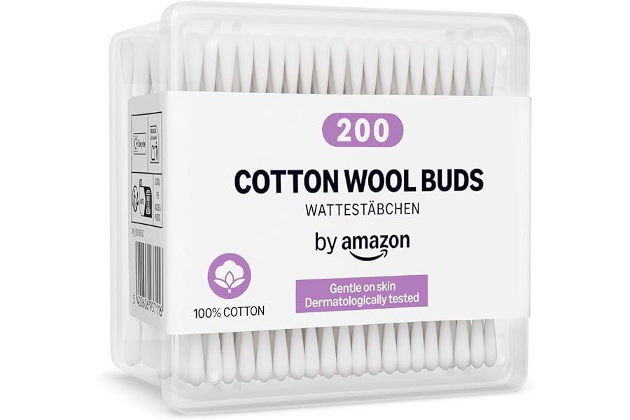 by Amazon Wattestäbchen, 100% Baumwolle, 200 Stück
