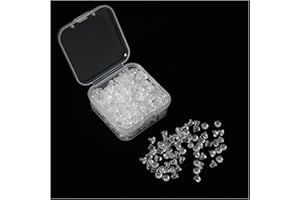 DreamAug 500pcs Earring Backs, Rubber, Clear, Soft, 4x4mm, Earring Backs Plastic Soft Clear Silicone (Comes with Storage Box)