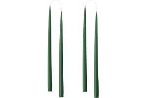 Kunstindustrien® Tapered Candles, Made in Denmark, 42 Colours Available, Dripless & Smokeless Dinner Candles, Candles Long Burning 15 Hours, Unscented Candle Gift Set, 4pcs. 2.2 x 35cm (Bottle Green)