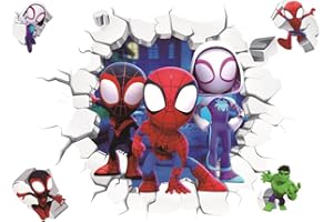 YOIMCKAY Cartoon Anime Adesivi Parete Stanza Bambini,Kawaii Sticker Parete Bambini,3D Adesivo Muro Decorativo Bambini,Adesivi Murali Camera da Letto per Decorazioni Ragazzi Ragazze,Camera Bambini,47 x 33 cm