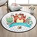 Produktbild WW Teppich rund Matratzen Cartoon Kinder Matratzen Schlafzimmer Nachttisch Teppich Wohnzimmer Verdickte Teppich Home Computer Kissen, Diameter 120CM
