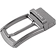 Bacca Bucci 35 MM Nickle Free Reversible Clamp Belt Buckle with Branding (Buckle only) -1026 Silver