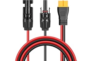 Thlevel Conector de Panel Solar a XT60 Cable Adaptador de 3 Metros 12AWG de Energía del Panels Solare de Carga para Estación de Portátil Generador