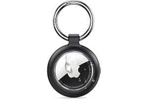 Inesore Holder Compatible with Apple AirTag, Waterproof Case & Carbon Fiber Look for Air Tag, Scratch Resistant Holder for Pet Collar, Luggage Tag and Keyring (Black)