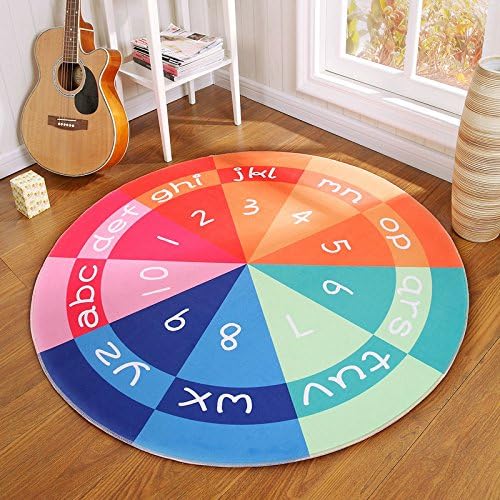 KOOCO Round Fashion Carpets For Living Room Home Bedroom Rugs And Carpets Computer Chair Floor Mat Cloakroom/Dressing Mirror Area Rug, 1, 100cm diameter