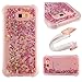 Produktbild Samsung A720 / A7 2017 Hülle, Samsung A720 / A7 2017 Handyhüle, Alfort TPU Schutzhülle Fließendes Glitzern und Spiegel Hand Hülle für Samsung A720 / A7 2017 () Handytasche Case Cover (Roségold)