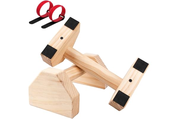 JOYBOY Parallettes, Poignées de Pompes en Bois, Barres Parallèles pour Musculation, Poignées Parallèles en Bois Antidérapantes