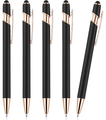4 Penne A Sfera Metalliche A Forma Di Ananas – Oro Rosa, Argento E Pois, Punta 1.0 Mm Inchiostro Nero, Carine Per Ufficio E Scuola