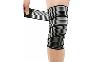 GUTEINTE Bandage élastique pour mollet genou bras, support de poignet enveloppant, confortable et respirant, pour les sports et les douleurs musculaires (2, noir)