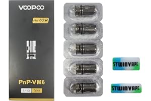 VOPOO for VooPoo PNP Coils VM6 Drag S X Max Mod PnP X Mtl Pod Tank Mesh Coil Argus X GT air Pro Vinci X 2 R air Mod Pod Doric 60 Musket Seal V Suit Coils 0.15ohm Pack of 5 (PNP Coil VM6)
