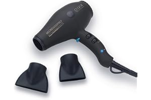 Diva Pro Styling Micro 5000 Pro Dryer - Black. Super-Charged Power, Super-Lightweight Micro-Size. with Macadamia Oil, Argan Oil, and Keratin for Ultra-Shiny and Smooth Hair