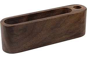 UOOOM - Custodia per biglietti da visita in legno, con portapenne e porta penne, stile vintage, colore: noce