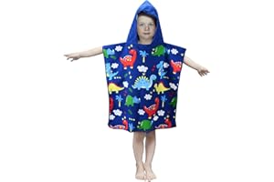 JORAKI Cape de Bain Enfant Poncho de Bain Enfant Serviette de Bain Enfants Serviette de Plage à Capuche Motifs Mignons Usage Multiple pour Enfants de 2 à 8 Ans