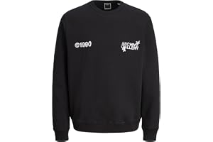 JACK & JONES Jcoscope Graphic Sweat Crew Neck, svart, L