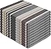 Produktbild normani 10 x Hochwertige, saugstarke Halbleinen Geschirrtücher Gläsertücher waschbar bis 60° C Farbe Toffee Stripe/Grau