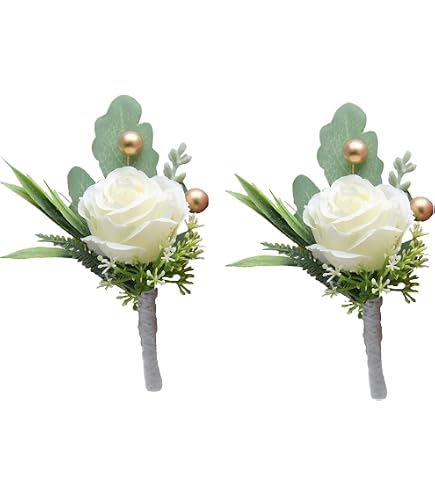 Set: Handgelenk-Corsage & Ansteckblume – Künstliche Rose & Nelke, Für Hochzeit & Festliche Anlässe