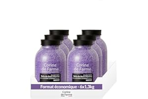 Corine de Farme Relax Bath Salts Lavender - Sea Salt with Lavender - Fast Dissolving, Soothing and Softening - for Bathroom or Spa - Large Jar 1.3kg