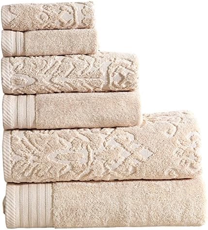 Panache Home Collection 6 Piece Jacquard/Paisley Collection 100% Cotton 600 GSM Towel Set