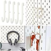 IKEA Sk&aring;dis 5 Adet 6 cm &Ccedil;ok Ama&ccedil;lı Pano Par&ccedil;ası &Ccedil;elik Kanca Askı, Beyaz