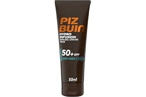 Piz Buin, Protector Solar Hydro Infusion Crema Solar en Gel SPF 50 Protección Muy Alta, 50 ml