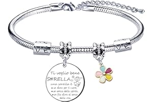 Lumengqi Regalo di Natale Bracciale Regalo Amica Bracciale Amica Regali per la Moglie Fidanzata Sorella Compagno di Classe Amica Braccialetti Amicizia Ciondolo Grazie per esserci sempre Regali Laurea
