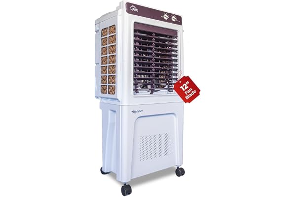 HAVAI Mighty 12+ 12-Inch Personal Air Cooler 36L Tank 3-Side Honeycomb Auto Swing 3-Speed 2400 RPM Motor Vibrant Color 200 Sq. Ft. Coverage