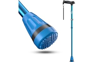 HEALTHBAZAAR Canne de Marche Tout Terrain pour Hommes et Femmes, Légère, Pliable, Réglable, Absorbant Les Chocs, Pliable pour Personnes âgées et Adultes