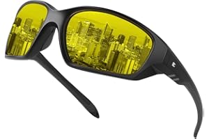Bircenpro Night Driving Glasses for Men: TR90 Anti Glare HD Night Vision Glasses Yellow TAC Tinted Driving Goggles for Driving Running