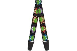Buckle-down Sangle de guitare 2.0" Wide Classic TMNT Expessions/Battle Gear Gray/Multi Color
