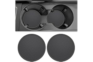 Adunsiaoto 2 Pezzi Sottobicchieri Universali per Auto, Auto Coaster per Portabicchieri Auto Antiscivolo in Silicone Portabicchieri, PVC Spesso Antiscivolo Car Coaster, Accessori Interni(68mm)