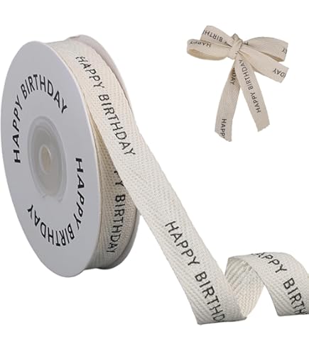 Luxury Happy 40th Birthday Ribbon White & Multi Colour Satin 2m X 25mm For Cakes, Birthday Cakes Gift Wrap Wrapping Ribbon Cards Birthday Decorations