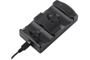 VSEER Playstation 3 Controller Charging Dock Charging Station 2 in 1 with LED Light Indicator Compatible for Playstation PS3/MOVE Controller, Black