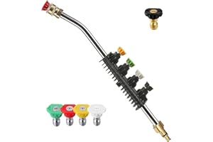OHAYORI Prolunga per Lancia Idropulitrice compatibili con LAVOR, Parkside con 5 Ugelli Angolati Regolabili, Accessori per Lancia Idropulitrice per Lavaggio Auto, Pistola a Spruzzo, 30 gradi, 35cm