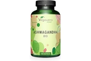 ASHWAGANDHA BIO Vegavero® | 670 mg per capsula | con il 2% di Withanolidi | SENZA ADDITIVI | Polvere di Withania Somnifera | Premium Organic Ashwaganda | 180 capsule | Vegan