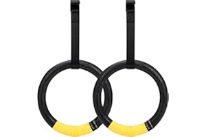 Noxtioanip Lot de 2 Anneaux Gymnastique Diamètre 28 mm, Anneau Gymnastique avec Sangles de Suspension 4m, Anneaux de Gymnastique Antidérapant pour Séances en Intérieur et Extérieur