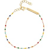 SINGULARU - Dots Colors Enamel Bracelet &ndash; Coloured Enamel Beads Bracelet in 925 Sterling Silver with 18 Carat Gold Plated or