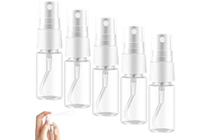 Rairsky 5 Pièces 10 ml flacon spray vide,vaporisateur plastique,flacons et vaporisateurs vides,pulverisateur vide flacons pulvérisateurs Plastique Réutilisables Transparent Atomiseur De Poche