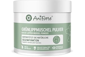 AniForte Grünlippmuschelpulver für Hunde & Katzen 250g - VERGLEICHSSIEGER 2023 Gelenkpulver in Vollfettqualität, unterstützt Gelenke & Agilität, Grünlippmuschel Pulver mit hoher Akzeptanz