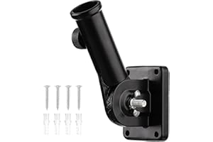 SVUPUE Flag Pole Holder, Flag Pole Holder Adjustable, Flag Holder Bracket, Multi-Position Flag Pole Holder, Flagpole Adjustable Wall Flag, Adjustable Flagpole for Flag Decoration, Black