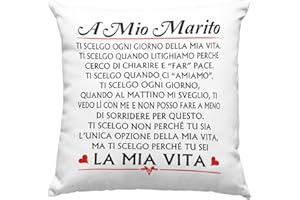 VULFIRE Cuscino Federa Marito Speciale, Idea Regalo di Compleanno Originale, Frasi D'amore, Arredamento Casa Divano Letto - senza Imbottitura (40_x_40_cm, A mio Marito 2)