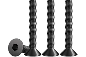 Drenky Black Socket Countersunk Screws M5 X 50mm 304 Stainless Steel Hex Socket Countersunk Bolts DIN 7991 / ISO 10642 Machine Screws Rustproof Flat Head Hex Socket Cap Screws (Pack of 25)
