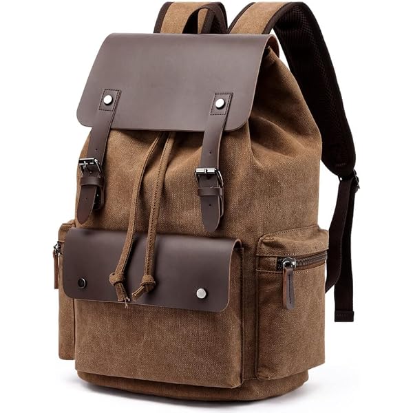 Unisex Vintage Brown Casual Backpack Bag Shoulder Genuine Leather Rucksack Travel School College Hiking Picnic Daypack Fashion